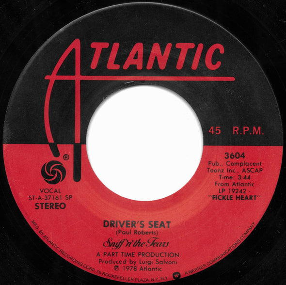 Sniff 'n' the Tears : Driver's Seat (7", Single, Spe)