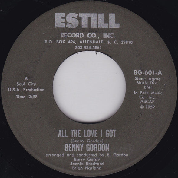 Benny Gordon : All The Love I Got (7", Single)