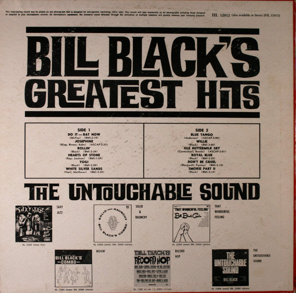 Bill Black's Combo : Bill Black's Greatest Hits (LP, Comp, Mono)