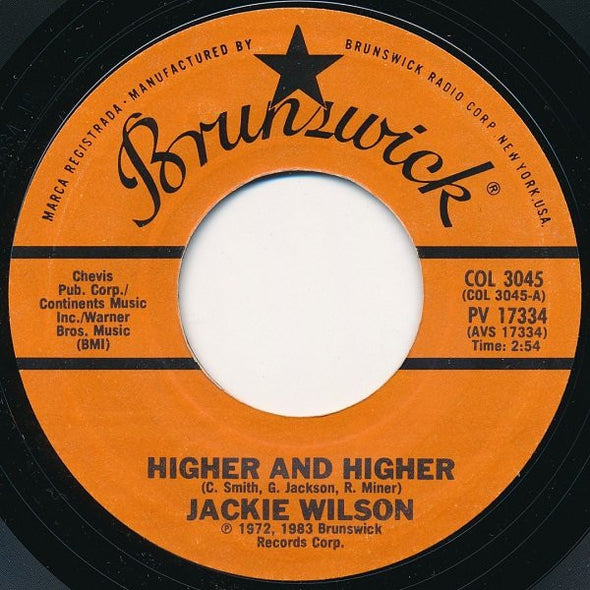 Jackie Wilson : Higher And Higher / Doggin' Around (7", Single, Styrene)