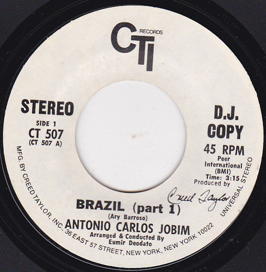 Antonio Carlos Jobim : Brazil (7", Single, Promo)