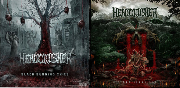 HeadCrusher (2) : Let The Blood Run/Black Burning Skies (LP, Ltd, Dou)