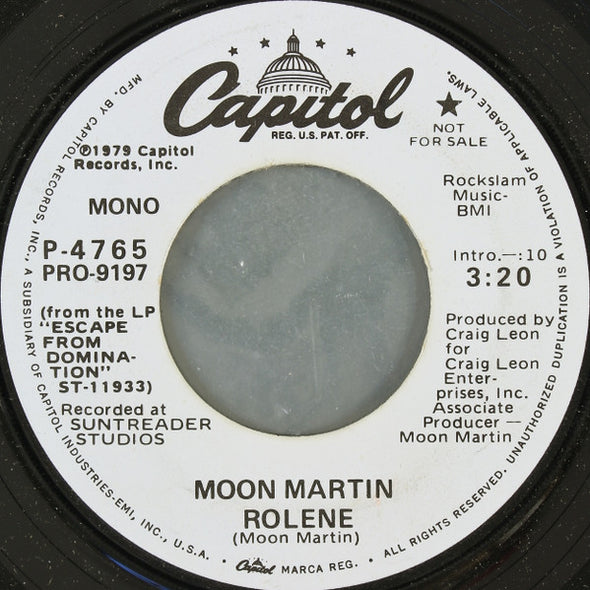 Moon Martin : Rolene (7", Mono, Promo)