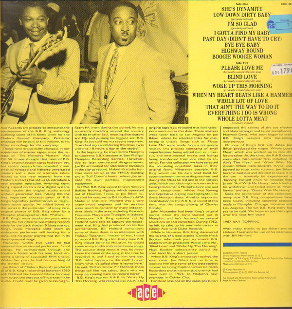 B.B. King : One Nighter Blues (LP, Comp, Mono)