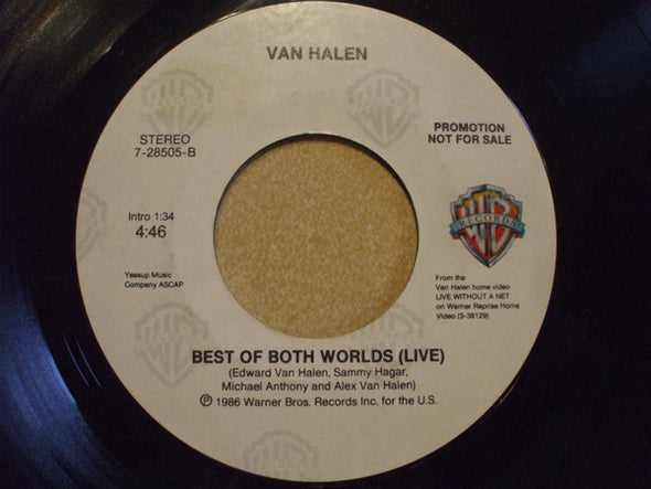 Van Halen : Best Of Both Worlds (7", Single, Promo)