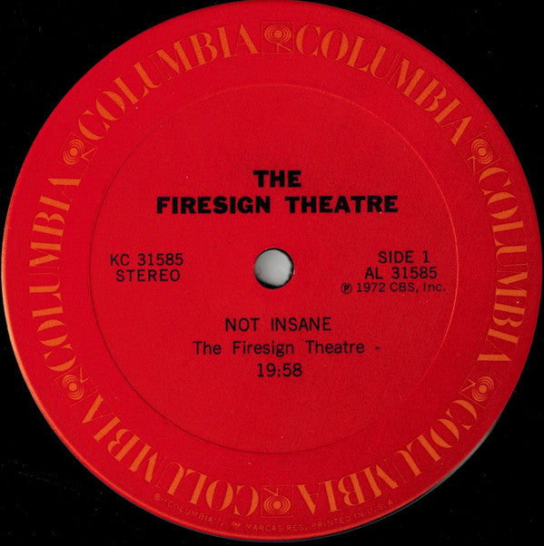The Firesign Theatre : Not Insane Or Anything You Want To (LP, Ter)