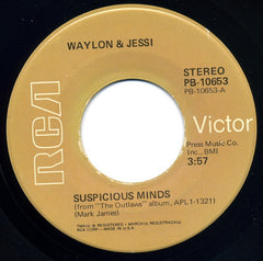 Waylon* & Jessi* : Suspicious Minds (7", Single, RE, Ind)