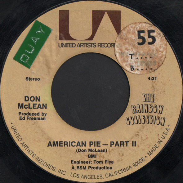 Don McLean : American Pie (7", Single, Styrene, Pit)