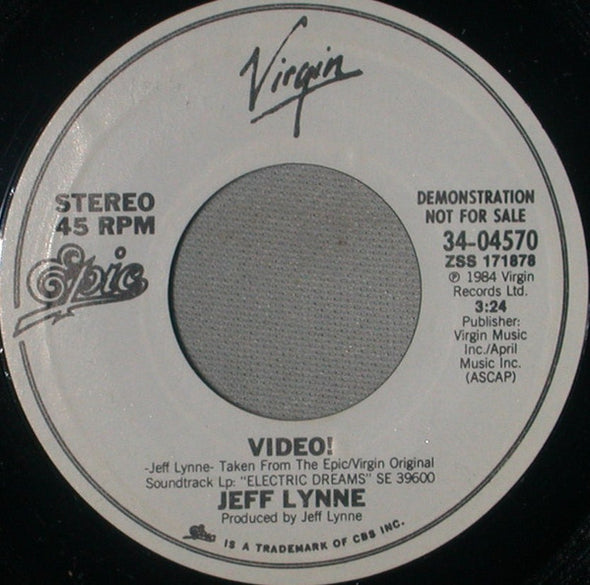 Jeff Lynne : Video! (7", Single, Promo)