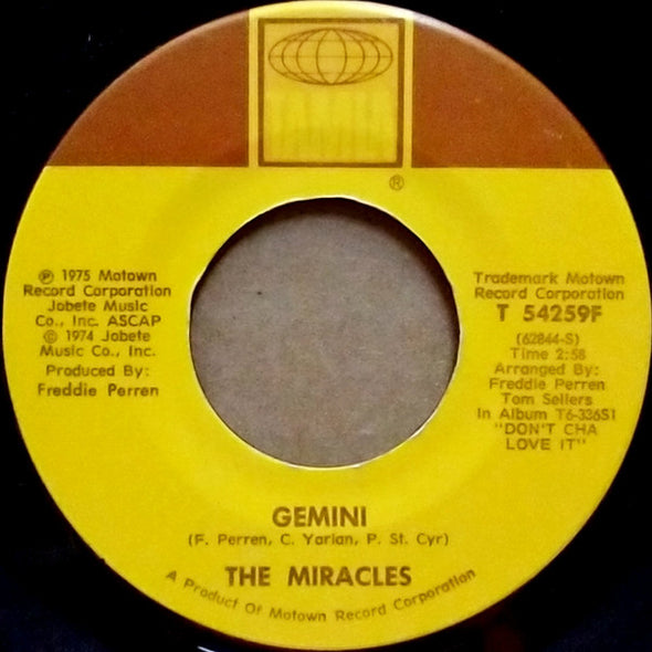 The Miracles : Gemini / You Are Love  (7")