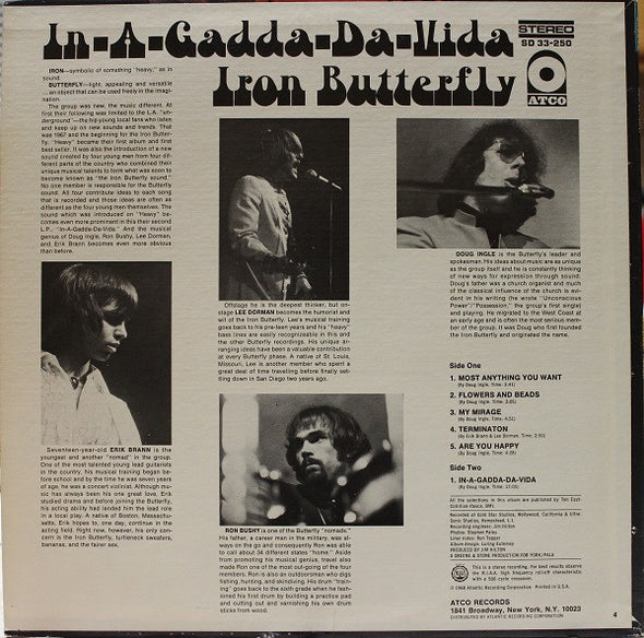 Iron Butterfly : In-A-Gadda-Da-Vida (LP, Album, RE, PR)