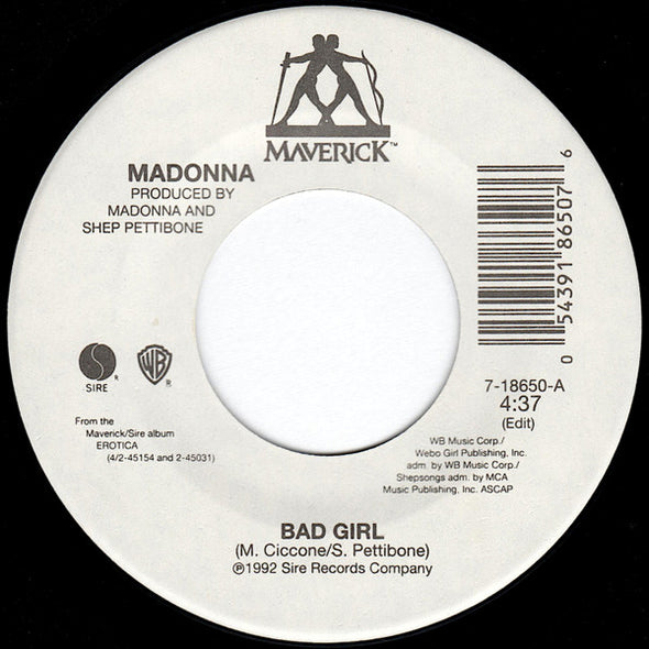 Madonna : Bad Girl (7", Single, SRC)