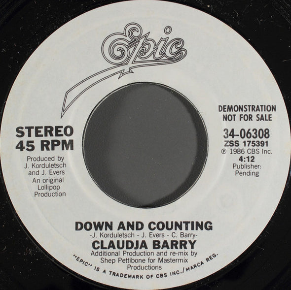Claudja Barry : Down And Counting (7", Single, Promo)