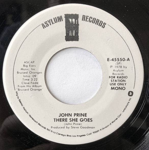 John Prine : There She Goes (7", Single, Promo)