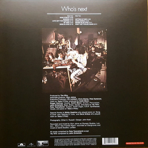 The Who : Who's Next (LP, Album, RE, RM, 180)