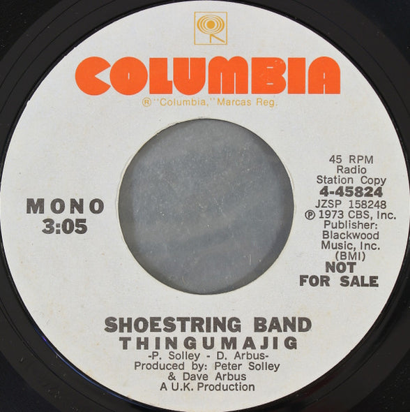 Shoestring Band : Thingumajig (7", Mono, Promo, Styrene)