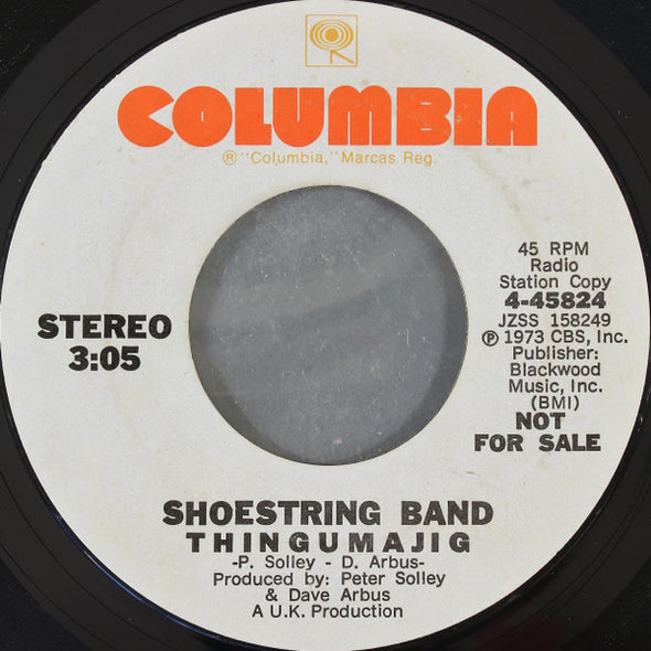 Shoestring Band : Thingumajig (7", Mono, Promo, Styrene)