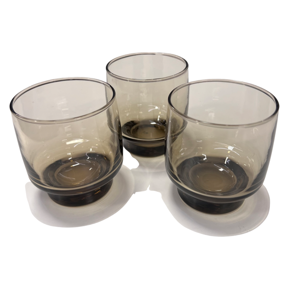 Vintage Brown Smoke Modular Highball Drinking Glass Set (3)