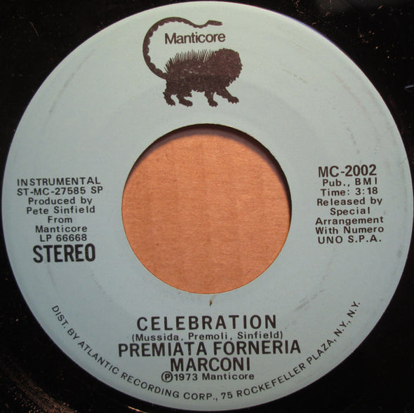 Premiata Forneria Marconi : Celebration (7", Mono, Promo)