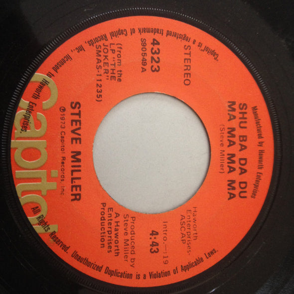 Steve Miller : Rock'n Me / Shu Ba Da Du Ma Ma Ma Ma (7", Single, Los)