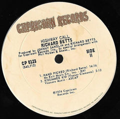 Richard Betts* : Highway Call (LP, Album, Ter)