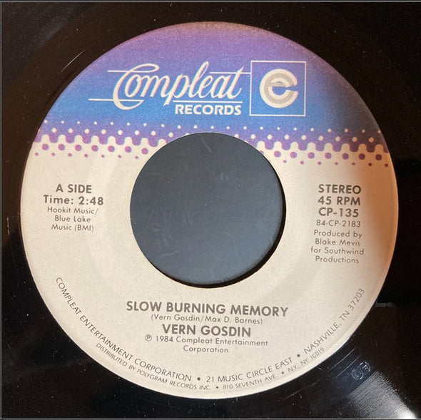 Vern Gosdin : Slow Burning Memory (7", Single)