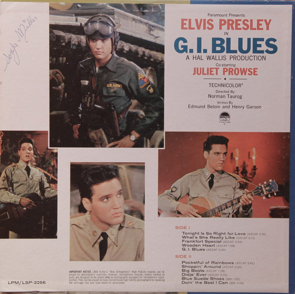 Elvis Presley : G. I. Blues (LP, Album, Mono)