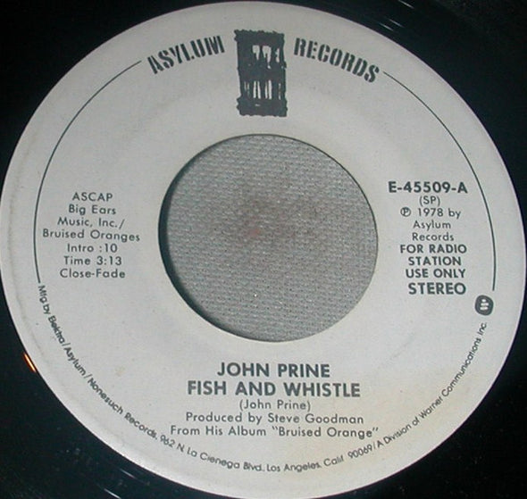 John Prine : Fish And Whistle (7", Promo)
