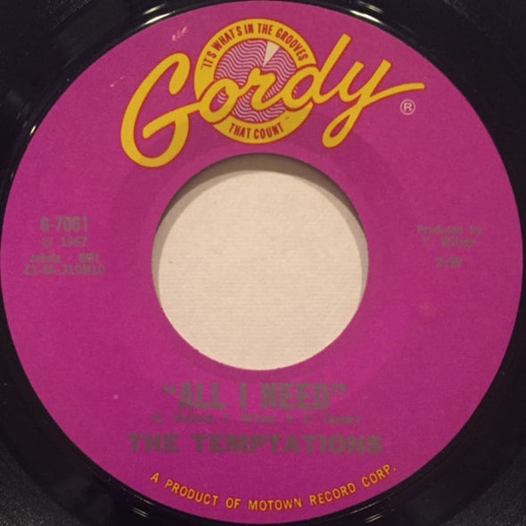 The Temptations : All I Need (7", Single)