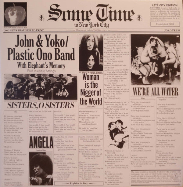 John & Yoko* / Plastic Ono Band* With Elephant's Memory* And Invisible Strings : Some Time In New York City (2xLP, Album, RE, 180)