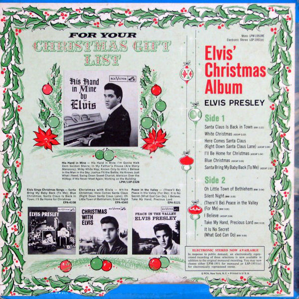 Elvis Presley : Elvis' Christmas Album (LP, Album, RE, Roc)