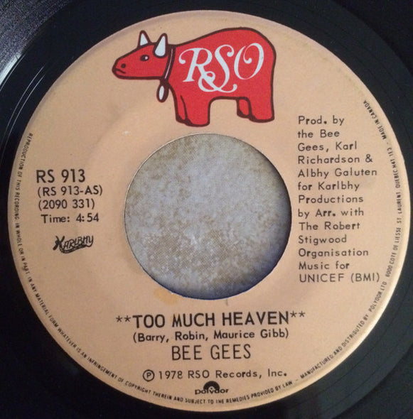 Bee Gees : Too Much Heaven (7", Single)