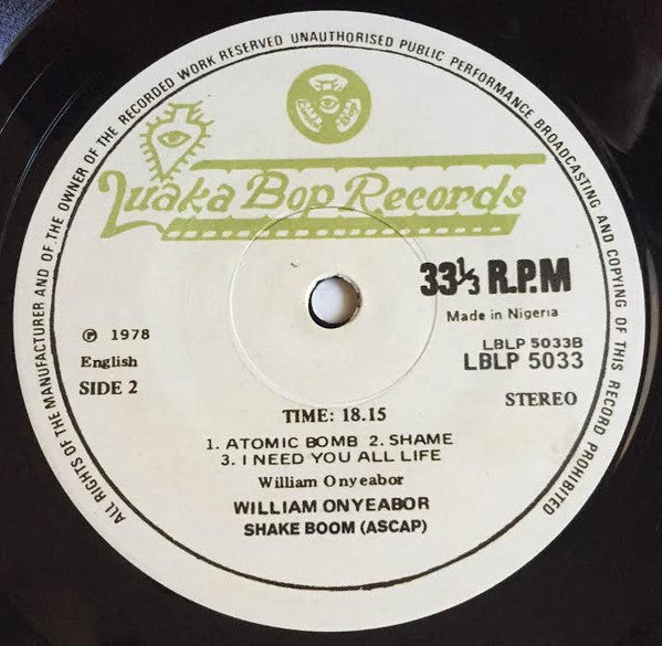 William Onyeabor : Atomic Bomb (LP, Album, RE)