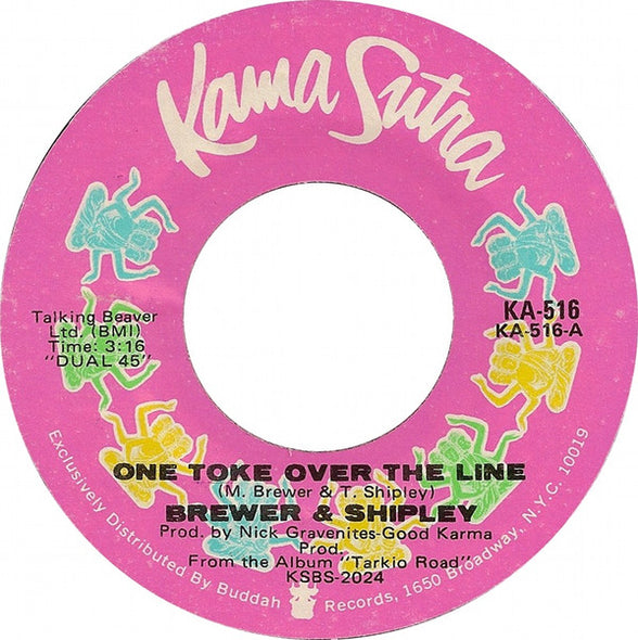 Brewer And Shipley : One Toke Over The Line (7", Single, Styrene)