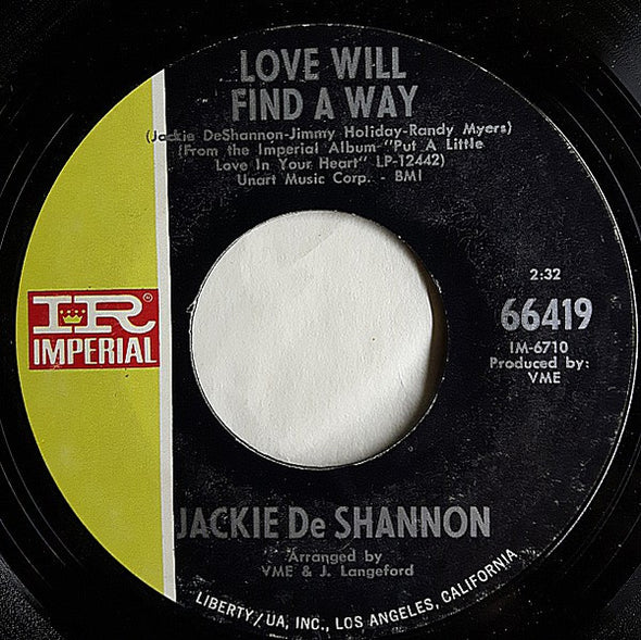 Jackie DeShannon : Love Will Find A Way (7")