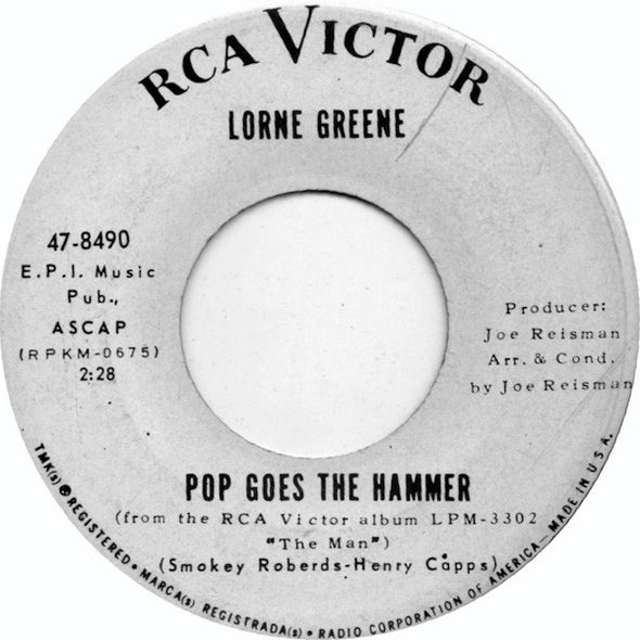 Lorne Greene : The Man / Pop Goes The Hammer (7", Promo)