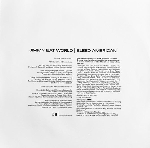 Jimmy Eat World : Bleed American (LP, Album, RE, 150)