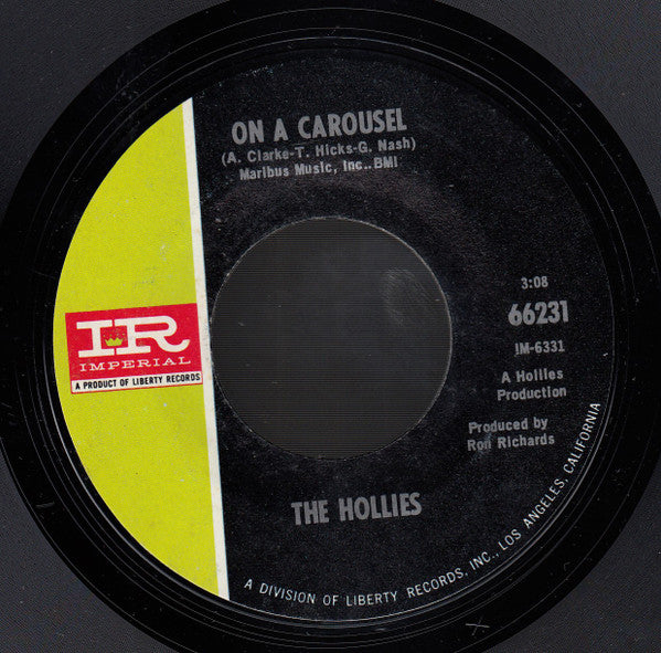 The Hollies : On A Carousel (7", Single, Styrene, She)