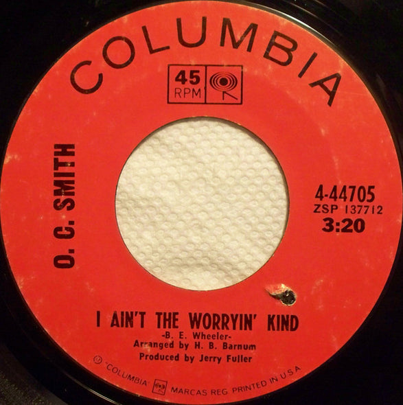 O.C. Smith* : Isn't It Lonely Together / I Ain't The Worryin' Kind (7", Single)