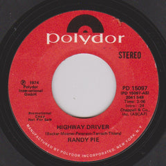 Randy Pie : Highway Driver (7", Single, Promo)