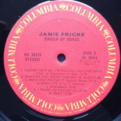 Janie Fricke : Singer Of Songs (LP, Album)