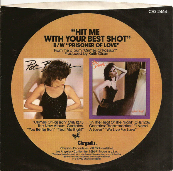 Pat Benatar : Hit Me With Your Best Shot (7", Single, Ter)