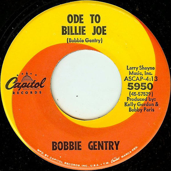 Bobbie Gentry : Ode To Billie Joe / Mississippi Delta (7", Scr)