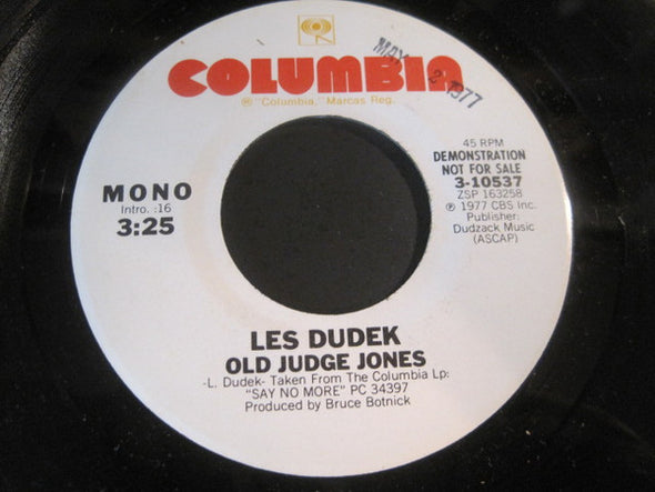 Les Dudek : Old Judge Jones (7", Mono, Promo)