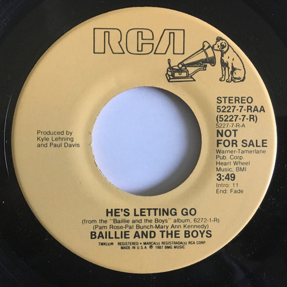 Baillie And The Boys* : He's Letting Go (7", Single, Promo)