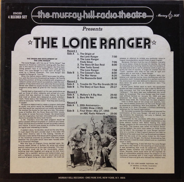 Brace Beamer* : The Murray Hill Radio Theater Presents: The Lone Ranger (4xLP + Box)