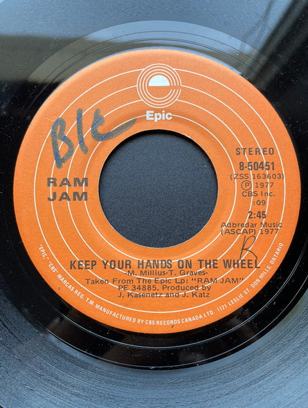 Ram Jam : Keep Your Hands On The Wheel (7")