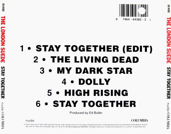 The London Suede* : Stay Together (CD, EP, Ltd)