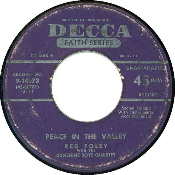Red Foley : Peace In The Valley (7", Single)