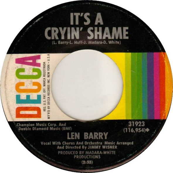 Len Barry : Somewhere (7", Single)